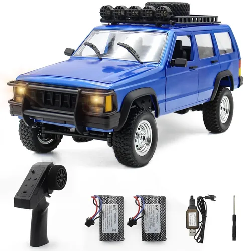 Fistone Coche de control remoto a escala 1:12, RC Rock Crawler, 2.4Ghz 4WD Off-Road Camión de control remoto con luz LED, vehículo de escalada en