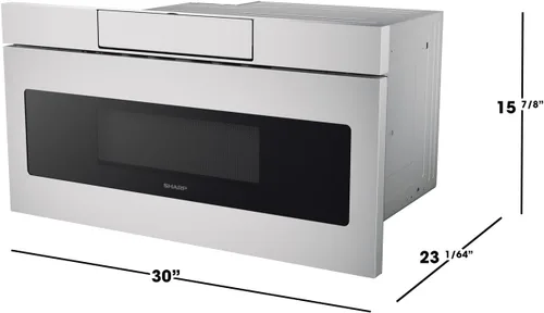 Miniatura 10 de SHARP SMD3070ASY - Horno de microondas con cajón, 30 pulgadas, 1.2 pies cúbicos, 950 vatios, panel de control táctil en ángulo oculto con pantalla