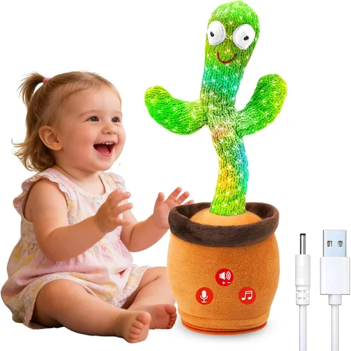 Miniatura 9 de Juguetes para bebés, juguete de cactus que habla bailando, regalos interactivos para niños y niñas, imitando el canto y el cactus repetitivo