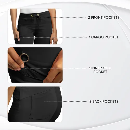 Miniatura 6 de Olive & Co. Pantalones médicos para mujer - Negro