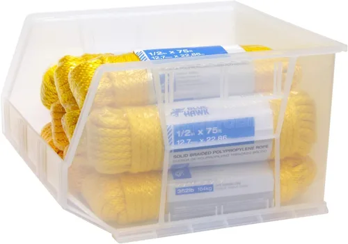 Miniatura 8 de Akro-Mils AkroBin Caja de almacenamiento de plástico apilable, 18 x 16 x 11 pulgadas, 3 unidades Transparente