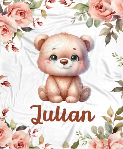 Miniatura 49 de Manta de bebé personalizada para niñas y niños pequeños, recién nacidos, regalos personalizados de vaca floral con nombre y texto, 40 x 30 pulgadas