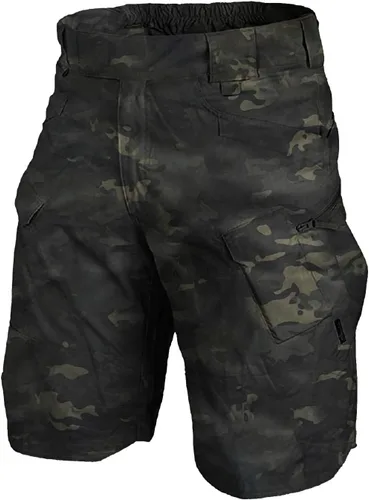 Miniatura 5 de Pantalones cortos tácticos para hombre, longitud hasta la rodilla, pantalones cortos militares de combate, impermeables, con múltiples bolsillos
