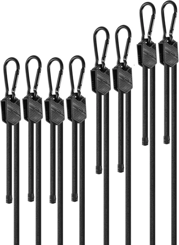 Miniatura 13 de Paquete de 4 cordones elásticos planos ajustables de 3 vías con ganchos, fácil de ajustar la longitud de los 3 lados, Lucky Straps 30 pulgadas