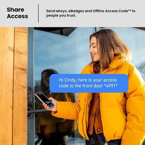 Miniatura 6 de Lockly Secure Plus, cerradura de puerta inteligente Bluetooth, cerradura de puerta de entrada sin llave con asa, teclado PIN Genie®, sensor Mate