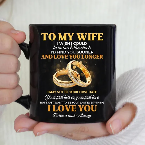 Miniatura 3 de TODOLIA -Taza de café con texto en inglés «To My Wife I Love You», regalo de taza de café para esposa del marido, taza de aniversario de boda