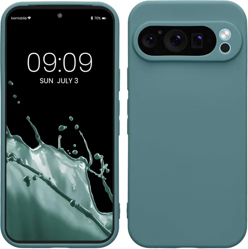 Miniatura 197 de kwmobile Funda compatible con Google Pixel 9 Pro - Funda protectora delgada de TPU para teléfono - Acabado mate suave - Negro mate