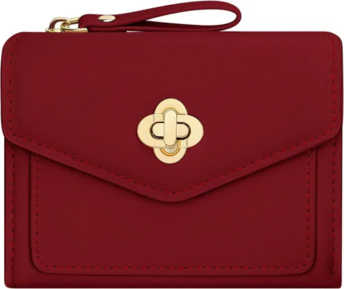 Miniatura 7 de BIAOTIE Cartera pequeña de piel para mujer, con bolsillo plegable, con bloqueo RFID, tarjetero de crédito, lindo bolso con bolsillo para monedas