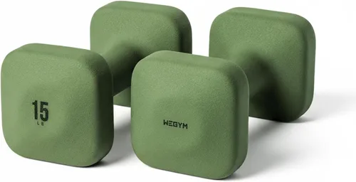 Miniatura 38 de WeGym SafeGrip Square Dumbbells with Anti Slip Handles, Aesthetic Free Weights for Home Workouts, Stable Design Prevents Rolling during Floor