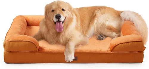Miniatura 59 de EHEYCIGA - Cama ortopédica para perro grande, impermeable, de espuma viscoelástica y espuma tipo caja de huevos, bordes elevados, antideslizante