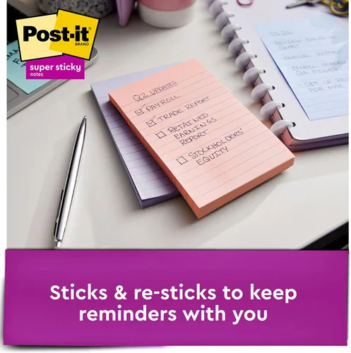 Miniatura 3 de Post-it notas superadhesivas, 5 x 8 pulgadas