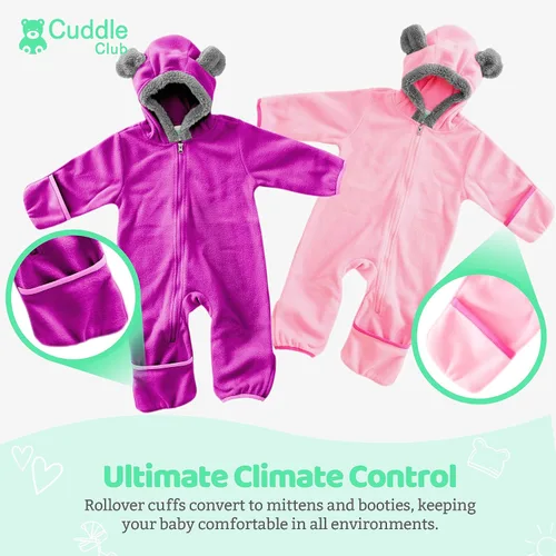 Miniatura 112 de Enterizo de vellón para bebé, rómper de una sola pieza con capucha para niños, ropa para exteriores, chaqueta infantil