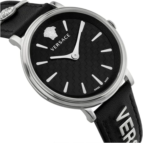 Miniatura 3 de Versace VE8104122 - Reloj con correa en V de acero inoxidable de 1.496in, Acero inoxidable, V-Circle