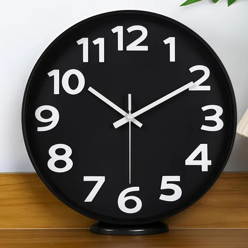 45MinST Reloj de pared de 12 pulgadas con esfera de números 3D moderna, reloj de pared silencioso y sin tictac, redondo, para interior y exterior,