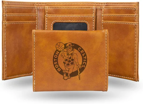 Miniatura 25 de NBA Rico Industries - Billetera triple grabada con láser y tres pliegues, accesorio para hombre Negro