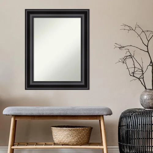 Miniatura 5 de Amanti Art Espejo de baño no biselado (29.75 x 23.75 pulgadas), marco negro grande, espejo de pared negro, mediano
