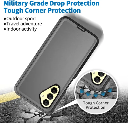 Miniatura 6 de Defender Funda para Samsung Galaxy A17 5G, resistente a prueba de golpes, a prueba de polvo, 3 en 1, funda protectora resistente para Galaxy A17 5G
