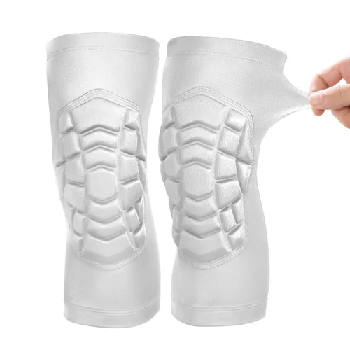 Rodilleras de voleibol, transpirables, protección profesional, rodilleras acolchadas para hombres, mujeres, jóvenes, adultos, niñas, niños, Blanco