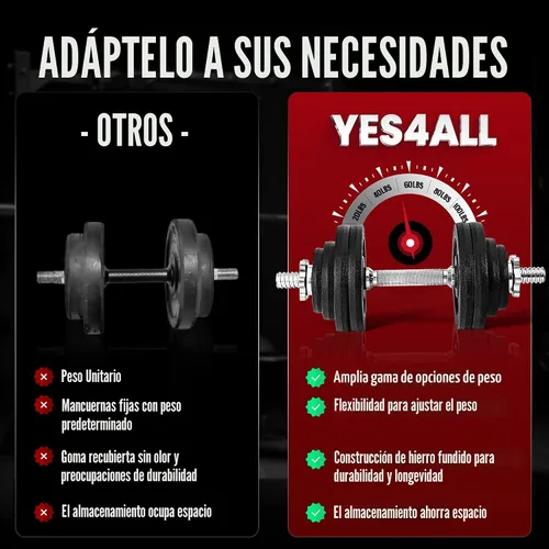 Miniatura 5 de Yes4All Old School Adjustable Dumbbell Set with Weight Plates, Star Lock Collars/Connector, 40lbs to 200lbs Adjustable Weight Plates Set