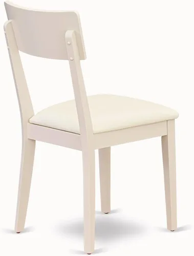 Miniatura 7 de East West Furniture ADC-LWH-LC Andi - Juego de 2 sillas de comedor tapizadas de piel sintética, color blanco lino