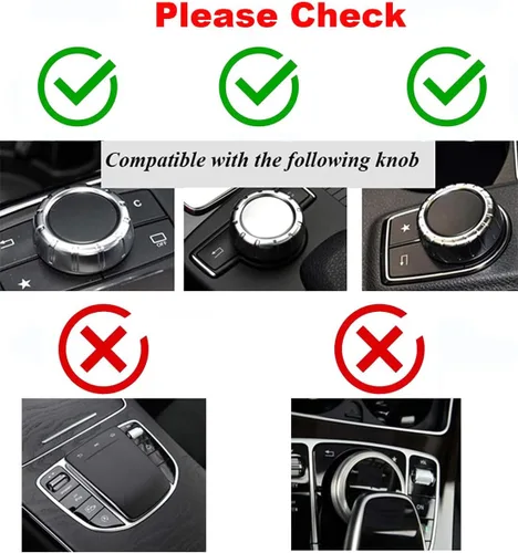 Miniatura 2 de Angelguoguo - Tapa de botón de control multimedia de auto para Mercedes Benz A B E GLC GLA GLK GLE ML GL Class, Azul
