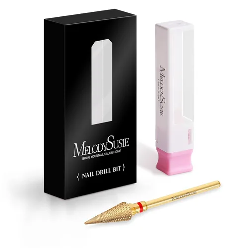 Miniatura 7 de MelodySusie Broca profesional de punta cónica para uñas, broca multifunción de carburo de tungsteno de 3/32 pulgadas, adecuada para manicura
