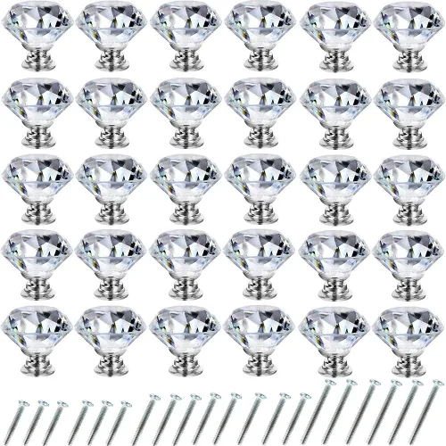 Miniatura 9 de NORTHERN BROTHERS - Pomos de gabinete de NORTHERN BROTHERS, pomos de aparador de cristal para gabinetes y cajones de 30 mm - Tiradores de cristal