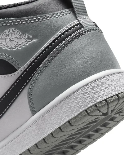 Miniatura 7 de Jordan Jordan 1 Mid (niño pequeño), Gris ahumadoBlanco-antracita