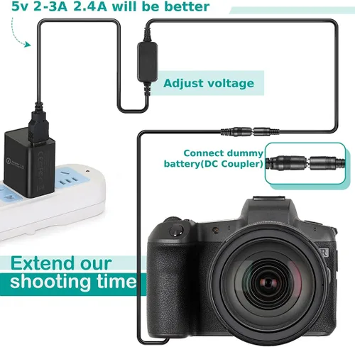 Miniatura 5 de Cable USB de 5 V + acoplador DR-110 NB-13L NB13L Batería ficticia para Canon G7X Mark II G1X G7X MII G5X G9X SX720