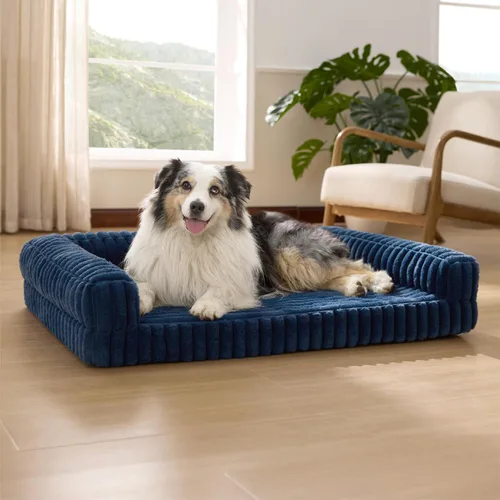 Miniatura 18 de Bedsure - Cama ortopédica para perros medianos, camas impermeables de espuma viscoelástica medianas con lados, sofá de espuma de nido de abeja