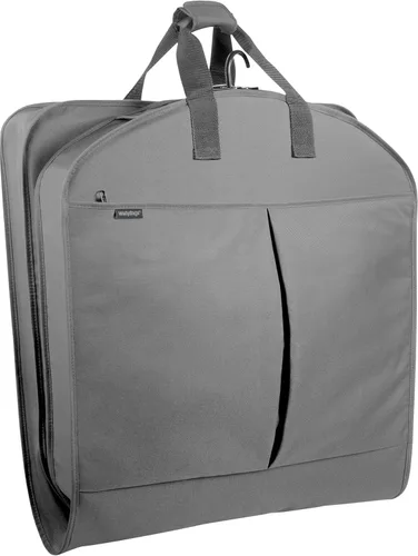 WallyBags Bolsa de viaje de lujo de 52 pulgadas con dos bolsillos, perfecta para vestidos, trajes, hombres y mujeres, Gris, Bolsa de ropa de viaje