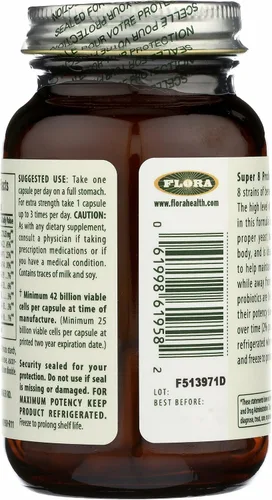 Miniatura 8 de Flora Super 8 Probióticos de alta potencia, 30 unidades, equilibrio saludable de levadura y salud digestiva, para hombres y mujeres, 42 mil millones