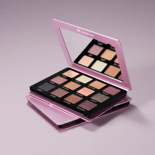 Miniatura 14 de Lamora Paleta de sombra de ojos rosa: 12 sombras suaves de rosa malva, paleta de maquillaje de ojos multiusos con acabados mate y brillantes