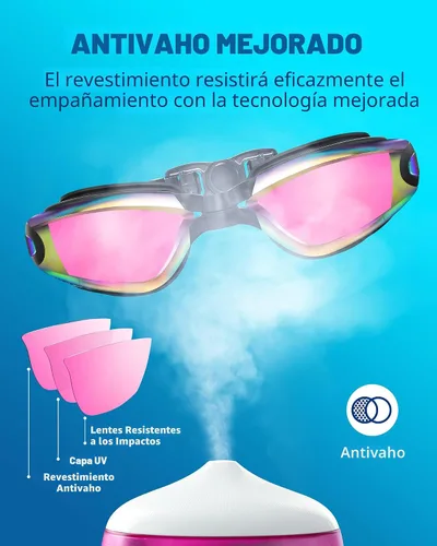 Miniatura 2 de Aegend - Gafas de natación, paquete de 2 gafas de natación sin filtraciones, para adultos, hombres, mujeres y jóvenes Azul