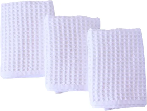 Miniatura 15 de PÜSKÜL Toalla de Cocina de Gofre Orgánico 100% Algodón Turco Juego de 3 Gris Oscuro - Toallas de Mano de 32x16 Pulgadas de Calidad Premium, Suave