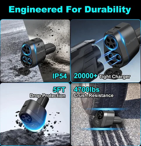 Miniatura 6 de Aurisyn Adaptador CCS1 a Tesla 2 en 1 a Tesla y J1772 a NACS, carga rápida de 250kW 500V para Tesla Model 3/Y/X/S/Cybertruck, compatible