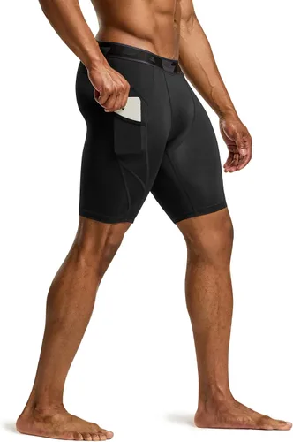 Miniatura 9 de TSLA Men's Athletic Compression Shorts, Active Cool Dry Sports Performance Running Tights with Pocket