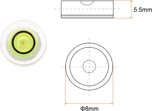 Miniatura 2 de HARFINGTON 4 unidades de nivel redondo de burbuja de 0.315 x 0.217 in, mini niveles circulares de espíritu de diana para nivelación de cámara, Lima