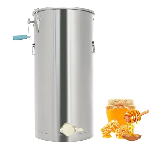 Extractor de miel de 2 marcos, hilandero manual de miel de acero inoxidable, girador de panal de abeja de extracción de apicultura, equipo