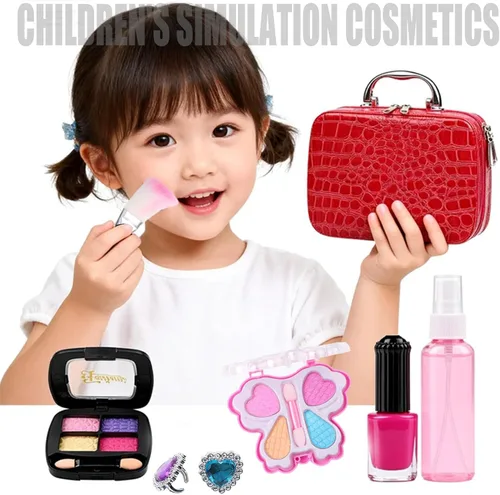 Miniatura 5 de Juego de maquillaje para niñas, kit de cosméticos para juegos de rol, perfecto para cumpleaños y Navidad, juego de cosméticos para niños pequeños