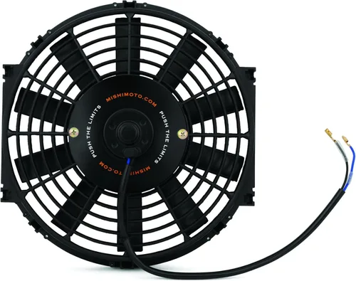 Mishimoto MMFAN-10 - Ventilador eléctrico delgado para radiador, ajuste universal de 10 pulgadas, 12.3 voltios, color negro