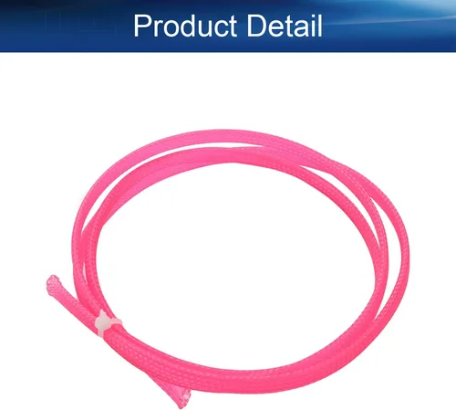 Miniatura 4 de Bettomshin 1 funda de organización de cables de 3.28 pies (3.3 ft), protector de cable rosa PET de 1/4 pulgadas de ancho, tubo de telar de alambre