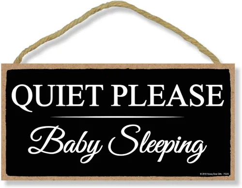 Miniatura 9 de Honey Dew Gifts Day Sleeper Do Not Ring Doorbell - Letreros colgantes de puerta de 5 x 10 pulgadas, arte de pared, letrero decorativo de madera
