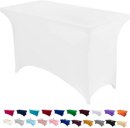 Miniatura 39 de Peomeise - Funda de mesa de elastano de 4 pies, mantel rectangular elástico de elastano (verde manzana, 4 pies)