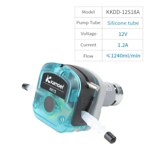Miniatura 2 de Kamoer KKDD alto flujo 41.9 fl oz/min Bomba peristáltica pequeña 12V dc Motor Bomba dosificadora de líquido para transferencia de líquidos viscosos