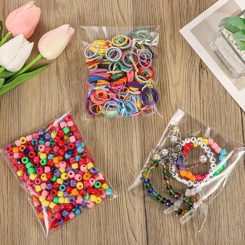 Miniatura 6 de Bolsas de plástico de celofán transparente de 4 x 6 pulgadas, 300 bolsas de celofán resellables, bolsas de polietileno OPP de cristal para galletas
