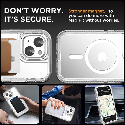 Miniatura 2 de AICase Funda transparente para iPhone 16e/13/iPhone 14, compatible con MagSafe 3 en 1, resistente protección contra caídas, cuerpo completo, a