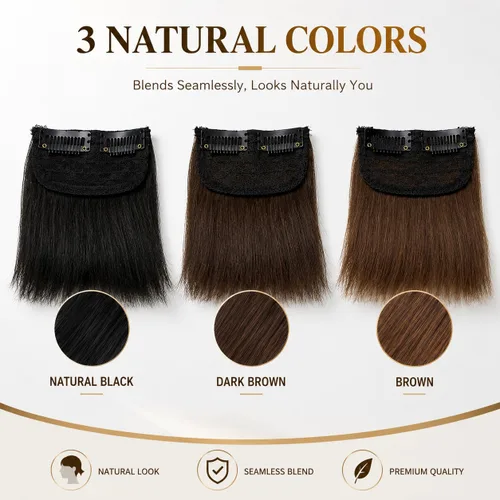 Miniatura 6 de 2 piezas de cabello 100% humano de 4 pulgadas, extensiones de cabello corto y grueso que añaden volumen extra para cabello fino, mujeres y hombres