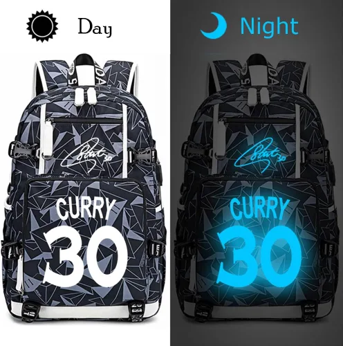 Miniatura 2 de Mochila luminosa de 30 jugadores de baloncesto, mochila de viaje, para hombres y mujeres, azul - 1, Patrón azul - 1