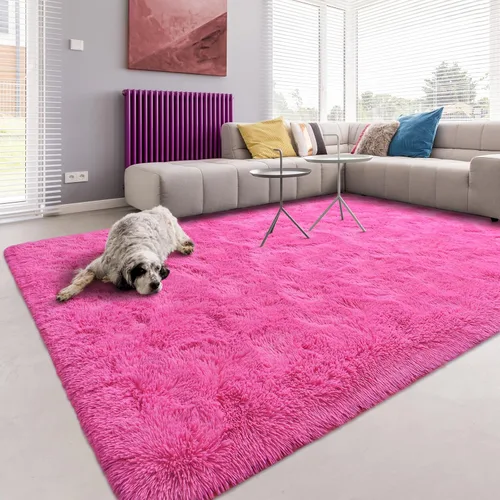 Miniatura 37 de Alfombra de área Softlife para sala de estar, alfombra lanuda mullida y esponjosa de 6 x 9 pies en color azul para dormitorio de niñas y niños, Azul